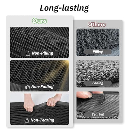 Front Door Mat Outdoor Mats for Entrance Dirt Trapper Doormat Welcome Mat Heavy Duty Non Slip Rubber Entry Mats for Outside Indoor Black 43X75cm