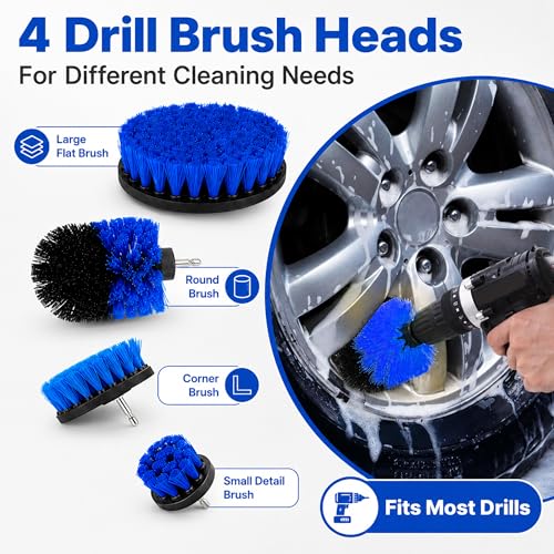 QSLKING 30PCS Car Detailing Brush Set, Car Cleaning Wash Brushes Kit Tool