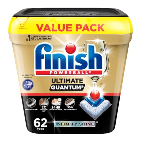 Finish Quantum Ultimate Infinity Shine Dishwasher Detergent Pods, 62 Tabs