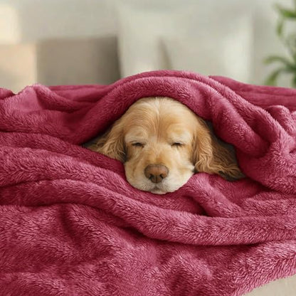 Exclusivo Mezcla Fuzzy Plush Fleece Bed Blanket King Size, Deep Red