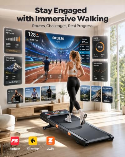 Acezoe Walking Pad Treadmill, 15% AUTO Incline, Bluetooth Speaker | Tapis Roulant for Home & Office, Under Desk Treadmills, 3.0HP Brushless Quiet Motor, 300lbs Capacity, LED Display, APP
