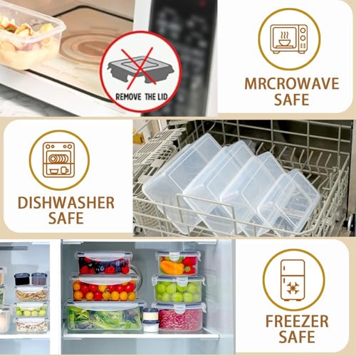 50-Piece Large Airtight Food Storage Containers with Lids(25 Containers & 25 Lids),Food Savers,BPA-Free Plastic Food Containers, Leak Proof Meal Prep Container for Meal Prep(MicrowaveDishwasher Safe)
