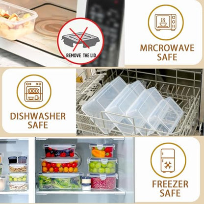50-Piece Large Airtight Food Storage Containers with Lids(25 Containers & 25 Lids),Food Savers,BPA-Free Plastic Food Containers, Leak Proof Meal Prep Container for Meal Prep(MicrowaveDishwasher Safe)