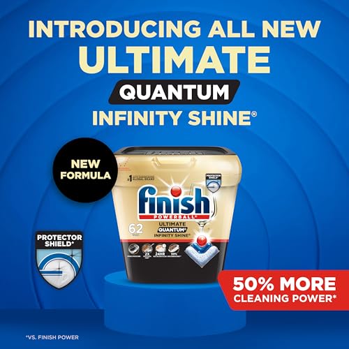 Finish Quantum Ultimate Infinity Shine Dishwasher Detergent Pods, 62 Tabs