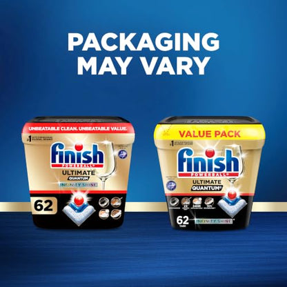 Finish Quantum Ultimate Infinity Shine Dishwasher Detergent Pods, 62 Tabs