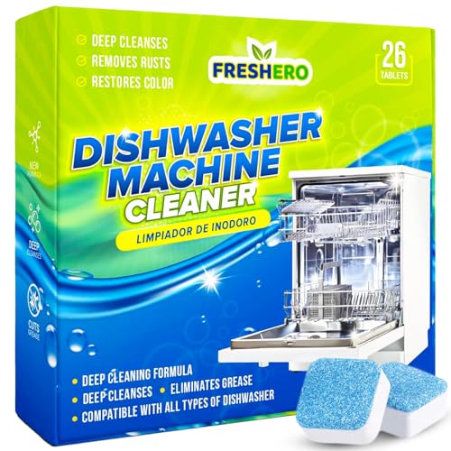 Dishwasher Cleaner Tablets for Descaling, Nettoyant Lave Vaisselle, 26 Pk