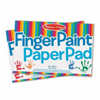 Melissa & Doug Finger Paint Paper Pad 2-Pack Kids Art Supply | 2 Finger Painting Paper Pads, 100 Extra-Large No-Leak Glossy Sheets, Premium Arts & Crafts Supplies for Kids, Ages 2+