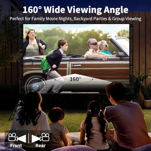 Sainyer Projector Screen with Stand, 120 Inch Portable Screen