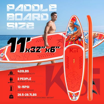 FunWater Stand Up Paddle Board Ultra-Light Paddleboard with Inflatable SUP Accessories for Adults & Youth of All Skill Levels