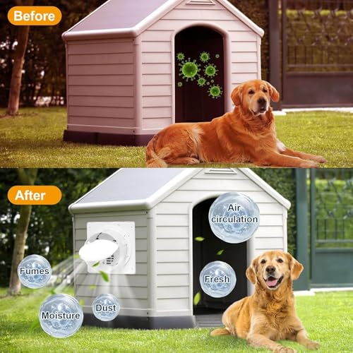 Teilybao Solar Fan with Battery,9.8" Solar Exhaust Fan,12000mAh 22W Fan with 14.7Ft On/Off Cable,Greenhouse Air Cooling Circulation for Shed, Chicken Coop and More