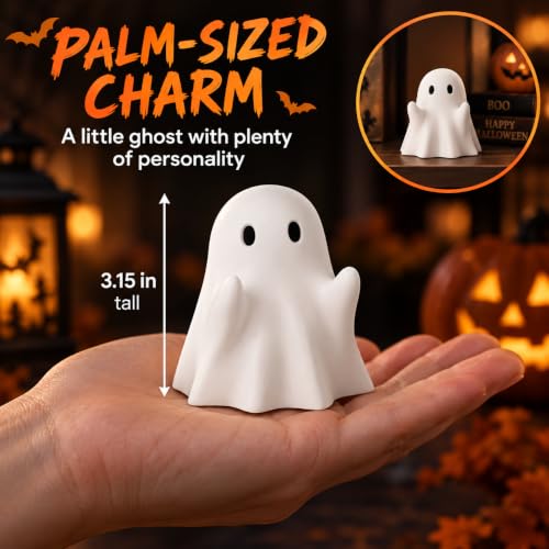 Cute Halloween Ghost Statue Funny Figurine Decorations- Spooky Resin Statue