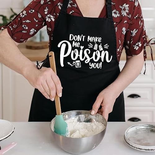 Funny Cooking Aprons for Women with Pockets, Kitchen Chef Apron for Baker, Birthday Gift for Mom Wife Friend