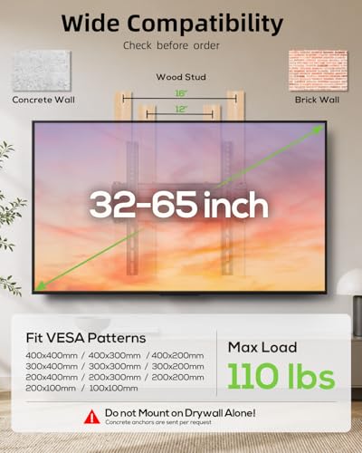 USX MOUNT Full Motion TV Wall Mount for 32-65 Inch TVs up to 110 Lbs