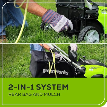 Greenworks 25142 10 Amp 16-Inch Corded Lawn Mower