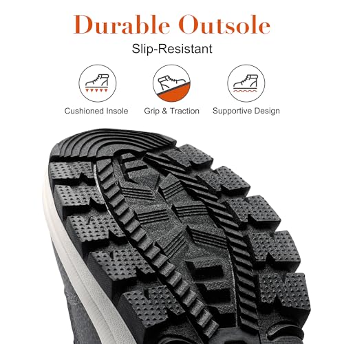 DREAM PAIRS Women's Waterproof Winter Snow Boots,Dark/Grey,7 | Non-Slip,Warm Cozy Fur,Comfortable,Insulated,Mid Calf,Lace Up,for Outdoor Hiking and Daily Walking