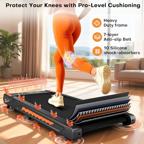 Walking Pad Treadmill with Speaker, 4-in-1 6.2MPH Treadmill for Home with App Compatible, 10% Incline, LED Display, 2.75HP Brushless Motor, 350 LB Weight Capacity, 12 HIIT Programs