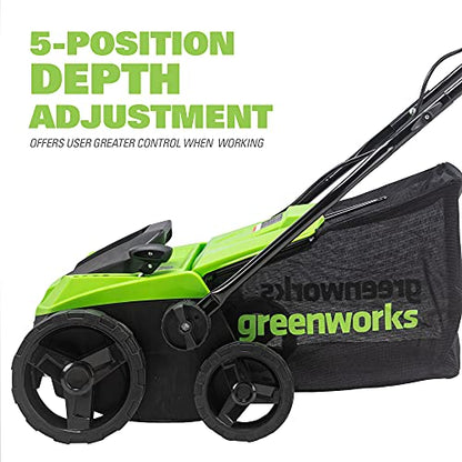 Greenworks 13 Amp 14-Inch Corded Dethatcher/Scarifier, DT13B00