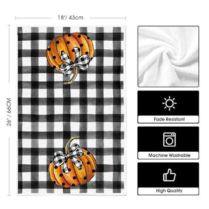Artoid Mode Pumpkin Ghost Halloween Kitchen Towels Set of 4 18x26 Inch