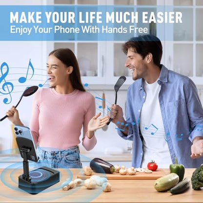 Birthday Gifts for Men, Cell Phone Stand with Wireless Bluetooth Speaker