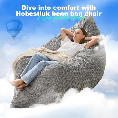Hobestluk Adult Bean Bag Chair 3 in 1 Convertible Large Bean Bag Sofa