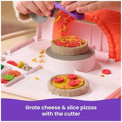 Kinetic Sand SquishPizza Playset, Moldable Play Sand Sensory Toys, Ages 5+