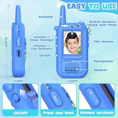Wootoy Video Walkie Talkies for Kids, Toys for 3 4 5 6 7 Year Old Boy Gifts