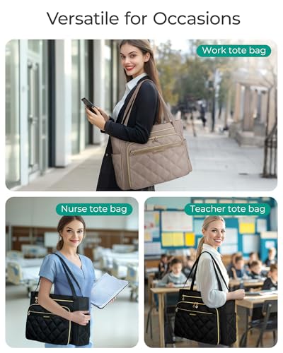 BAGSMART 15.6 Inch Laptop Bag Teacher Tote Bag with Insulated Pocket
