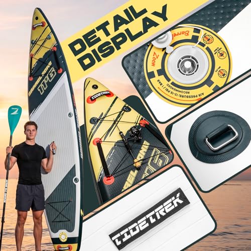 TIDETREK 11'6" Inflatable Stand Up Paddle Boards, Premium SUP Accessories, Non-Slip Comfort Deck for Youth & Adults (Royal Teal)