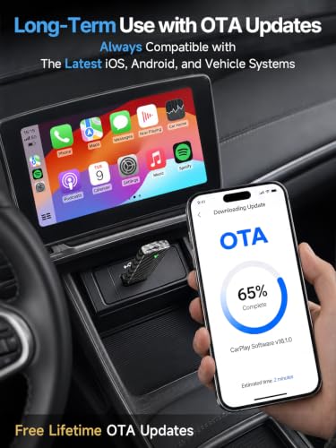 Wireless CarPlay & Android Auto Dongle, Convert Wired to Wireless Car Play