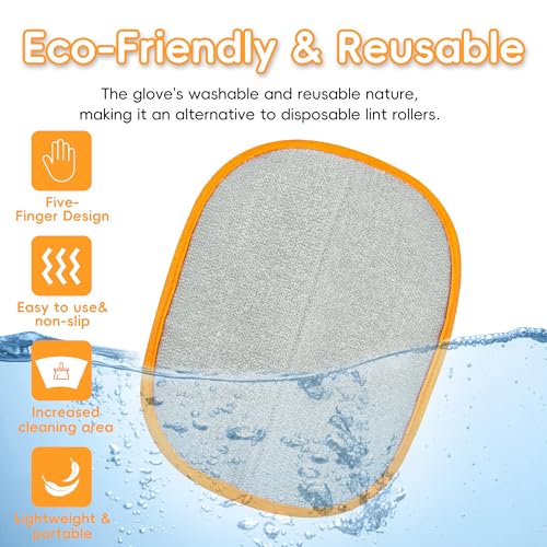 YOSEPATI Magic Brush Pet Hair Removal Glove, 2 Pack Electrostatic Grooming Remover Glove for Dog and Cat, Pet Hair Remover, Fur Remover for Furniture, Clothing, Carpet & Car Seat