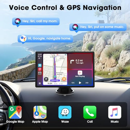 Topexplore 9" Wireless CarPlay Screen,Smart Upgrade for Older Cars