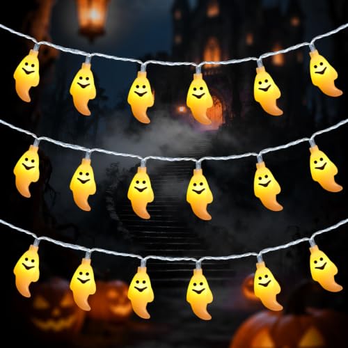 Halloween Decor Outdoor Indoor Fairy Ghost String Lights 16.4ft 30 LED