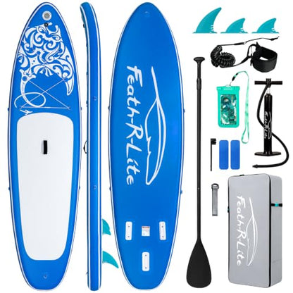 FEATH-R-LITE Inflatable Stand Up Paddle Board with Beginner SUP Accessories