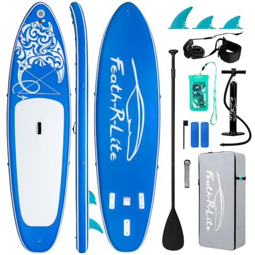 FEATH-R-LITE Inflatable Stand Up Paddle Board with Beginner SUP Accessories