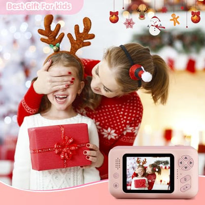 Kids Camera for Boys and Girls HD Selfie Digital Camera for 3-12 Year Old Kids with Tripod & SD Card, Perfect for Christmas & Birthday Gifts Best Festival Gift