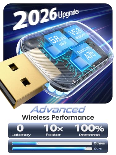 2026 Mini Wireless CarPlay & Android Auto Dongle for Car Stereo Receivers | Wired to Wireless Car Play with Gold-Plated USB A/C, Fast Stable Auto Reconnect, Plug and Play, Compatible with iPhone