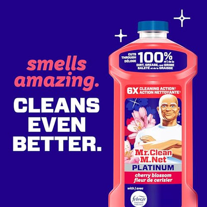 Mr. Clean All Purpose Cleaner, Mop Soap, Floor Cleaner for Mopping Home, Bathroom, & Kitchen, Cleaning Liquid for Mop & Bucket, Cherry Blossom, 4.8L (pack of 4)