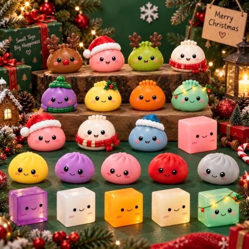 Christmas Squishies Advent Calendar 2026, 24 Mini Surprises & Fidgets