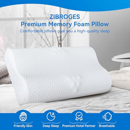 zibroges Sandwich Cervical Neck Pillow, Queen Size Memory Foam