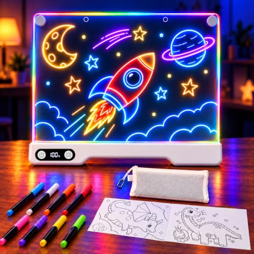LED Drawing Board for Kids, Light Up Glow Art Kit