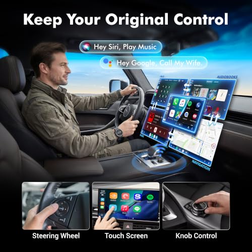 2026 Upgraded 2-in-1 Wireless CarPlay & Android Auto Adapter, 5GHz WiFi Plug and Play, Converts Wired to Wireless, Auto Connect in 5s and No Lag, USB-A & USB-C, for iPhone iOS 10+ & Android 11+