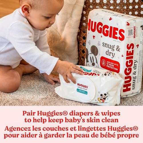Huggies Simply Clean Fragrance-Free Baby Wipes, 6 Flip-Top Packs (384 Wipes Total)