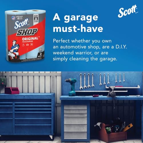 Scott® Shop Towels Original™ (75040), 2 Rolls, 55 Towels/Roll, Blue