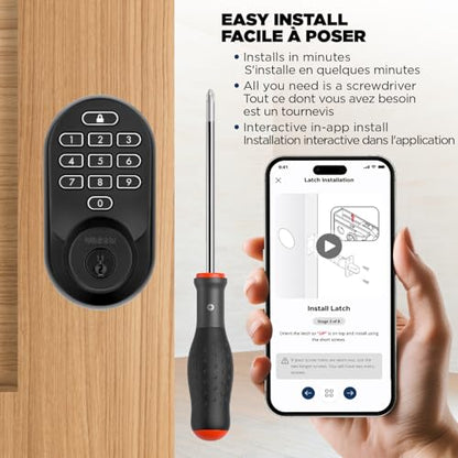 Weiser Halo Matte Black WiFi Smart Lock, Keyless Entry Door Lock, Touchpad Keypad Door Lock, Amazon Alexa & Google Assistant/Google Home Compatible, Deadbolt Lock, Smart Locks for Entry Door