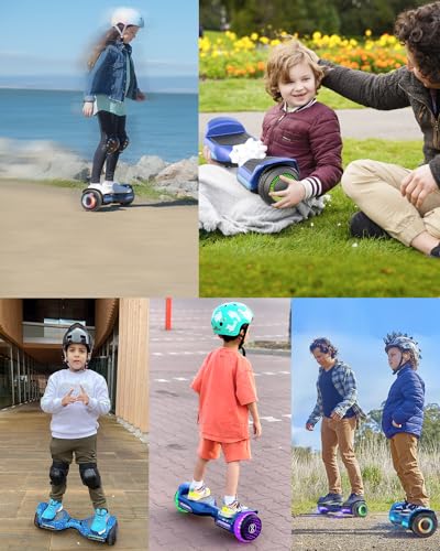 Gyroor G13 Hoverboard for Kids & Adults, All-Terrain Self Balancing Scooter | 250W dual motors, 7.75 MPH, climbs 15-degree slopes, 6.5-inch off-road tires, music player, LED lights, 176 lbs, ages 6-12