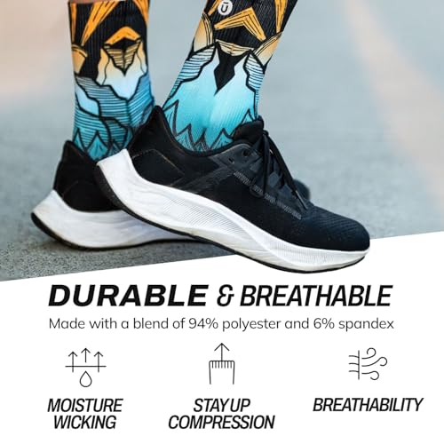 Outway Bliss Crew Socks, Moisture-Wicking with Arch Support, Size M/L