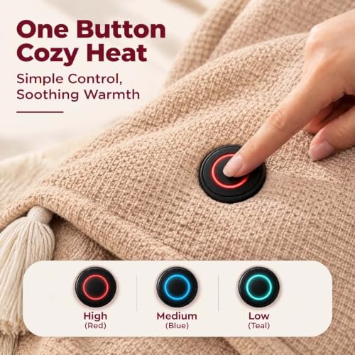 Heated Shawl Wraps for Women Zip Up USB Portable Wearable Blanket | Portable USB Heated Blanket Shawl with 3 Heat Settings & Fast Heating, Home Outdoor Office Use, Battery Pack Not Included