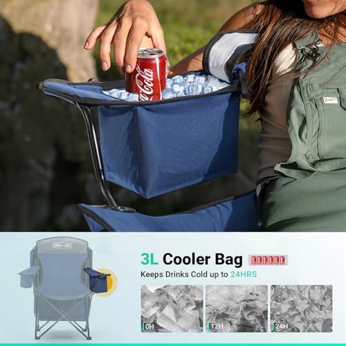 Overmont 2-Pack Camping Chairs with Canopy Shade - 330 lb Support
