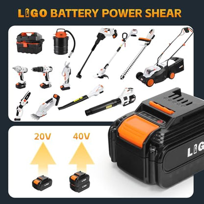 LIGO 20V Cordless Brushless Leaf Blower, Efficient with 4.0Ah Battery & Fast Charger, Variable Speed, Turbo Mode, Ideal for Ergonomic, Non-Slip, and User-Friendly Handling
