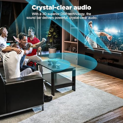 MZEIBO 80 W Detachable TV Sound Bar, Bluetooth 5.3 Home Theater Speaker, ARC/Optical/AUX Supported, 2-in-1 Split Surround Speaker for TV, Movies, Gaming & Music